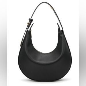 NWT Black Crescent Weather Resistant Hobo Bag with Sleek Design
